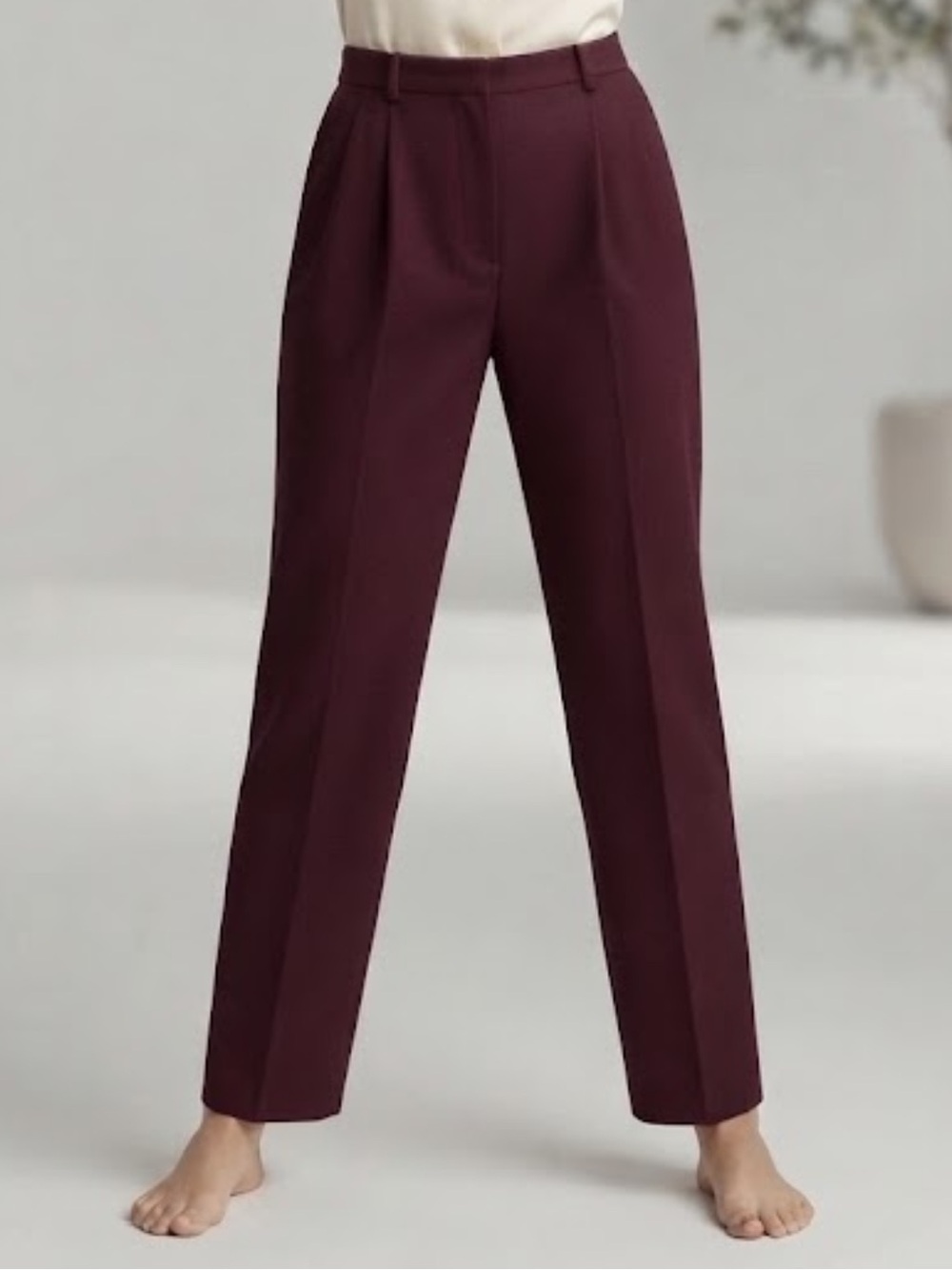 Vintage Talbots 100% Wool Burgundy Pants Size 4